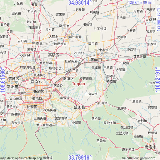 Tuqiao on map