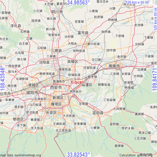 Xiquan on map
