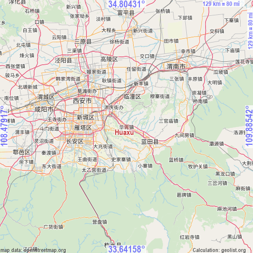 Huaxu on map