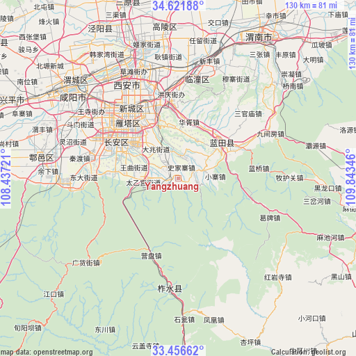 Yangzhuang on map