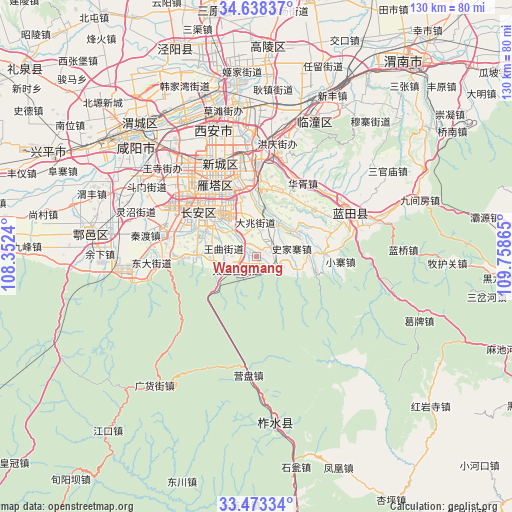 Wangmang on map