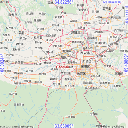 Gaoqiao on map