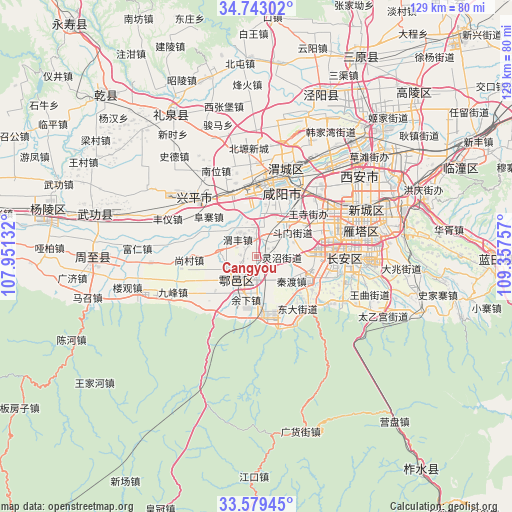 Cangyou on map