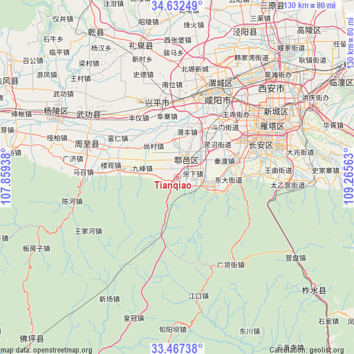 Tianqiao on map