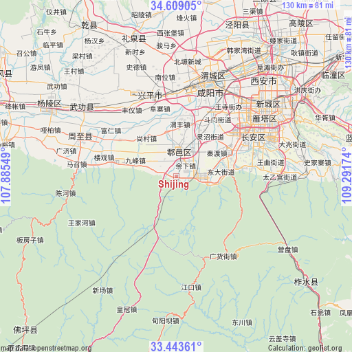 Shijing on map