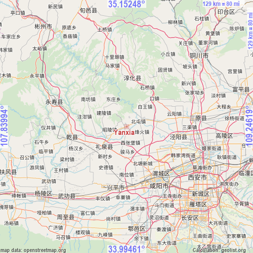 Yanxia on map