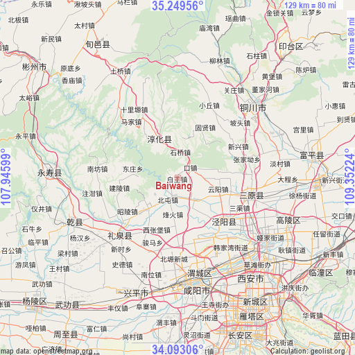 Baiwang on map