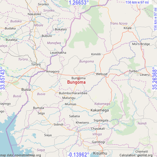 Bungoma on map