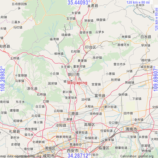 Meijiaping on map