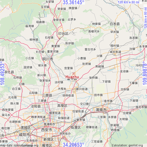 Huazhu on map