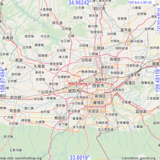 Weicheng on map