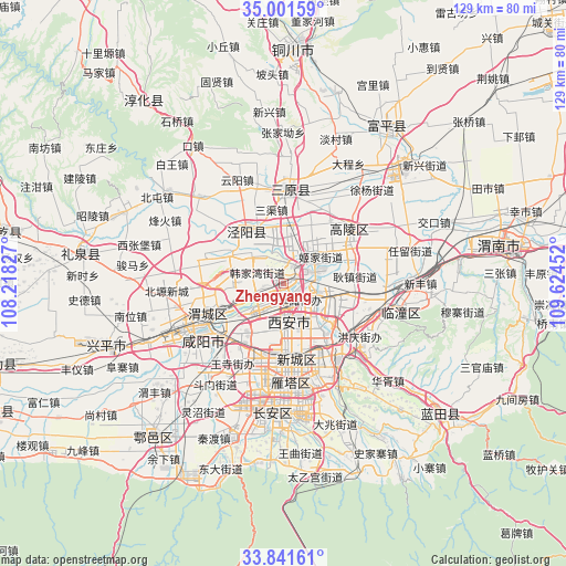 Zhengyang on map