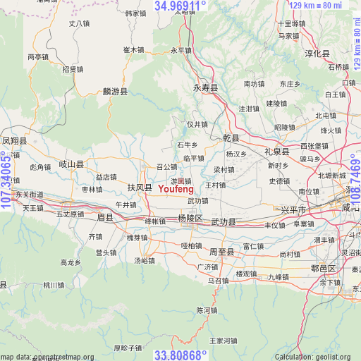 Youfeng on map