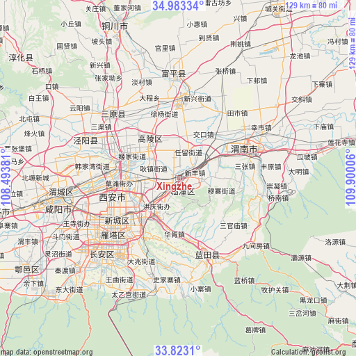 Xingzhe on map