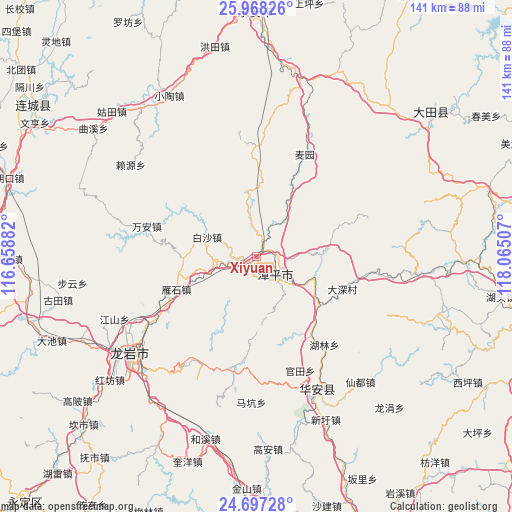 Xiyuan on map