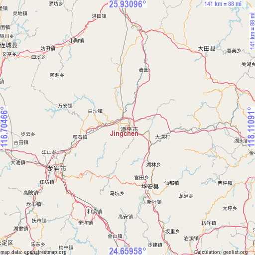 Jingchen on map