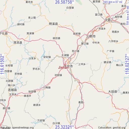 Jishan on map