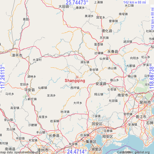 Shangqing on map