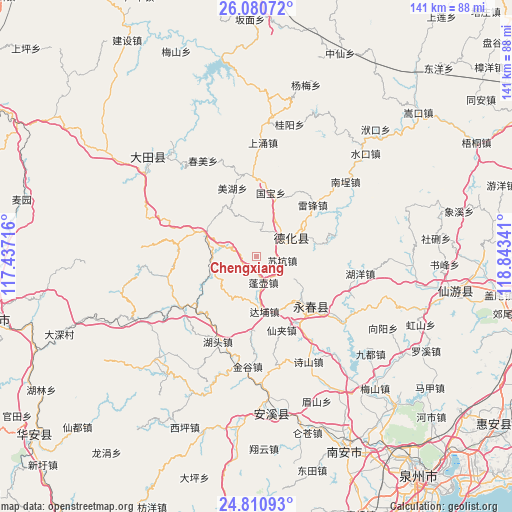 Chengxiang on map