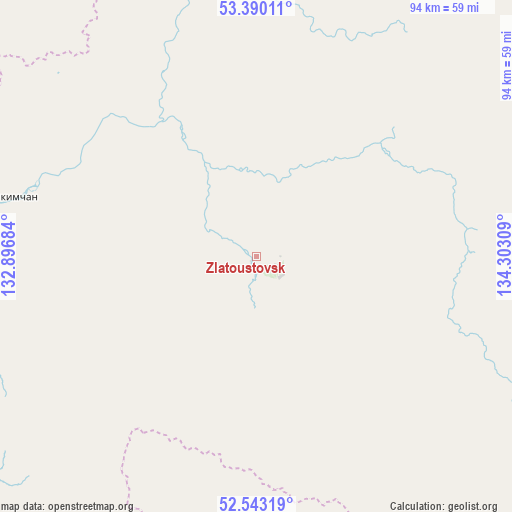 Zlatoustovsk on map