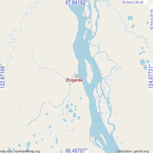 Zhigansk on map