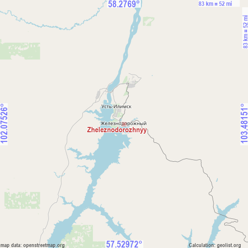 Zheleznodorozhnyy on map