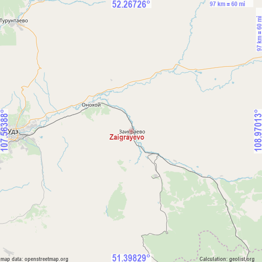 Zaigrayevo on map