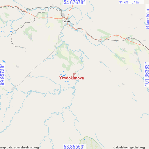 Yevdokimova on map
