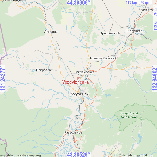 Vozdvizhenka on map