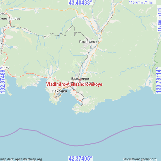 Vladimiro-Aleksandrovskoye on map