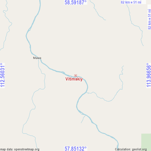 Vitimskiy on map