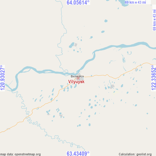 Vilyuysk on map