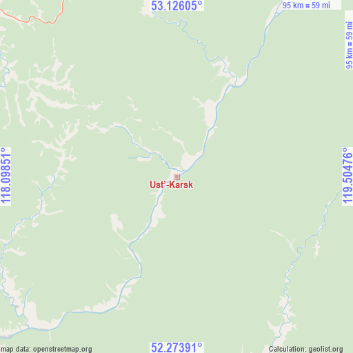 Ust’-Karsk on map