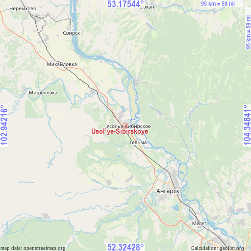 Usol’ye-Sibirskoye on map
