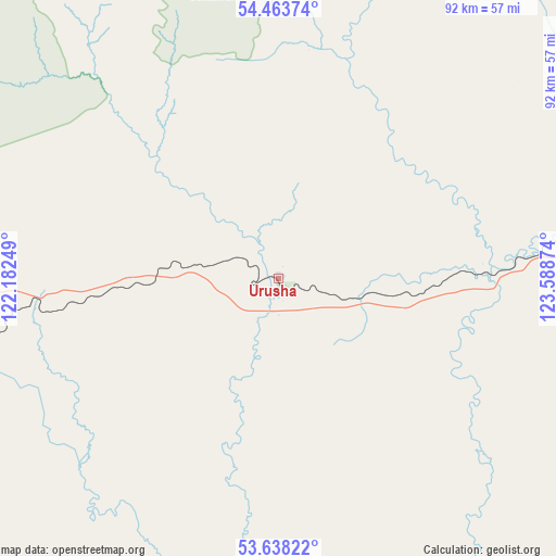 Urusha on map