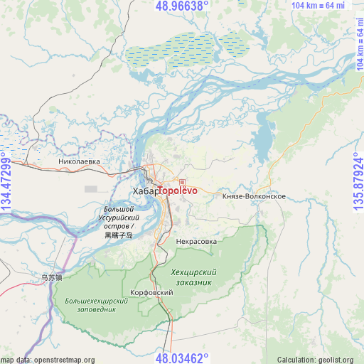 Topolëvo on map