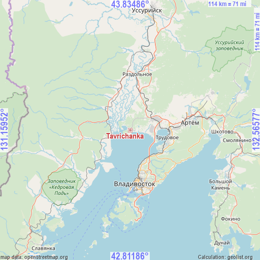 Tavrichanka on map