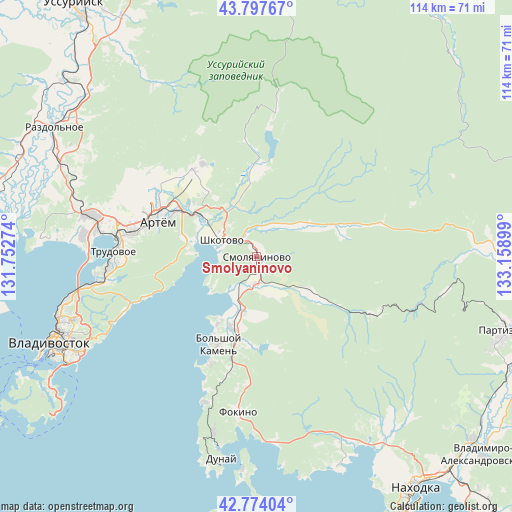 Smolyaninovo on map