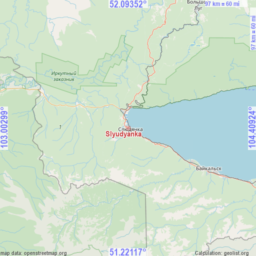 Slyudyanka on map
