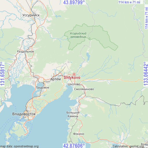 Shtykovo on map