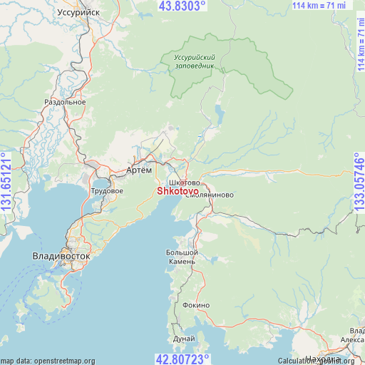 Shkotovo on map