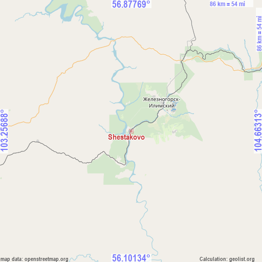 Shestakovo on map