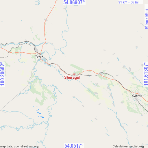 Sheragul on map