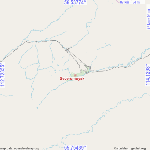 Severomuysk on map