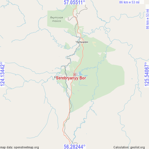 Serebryanyy Bor on map