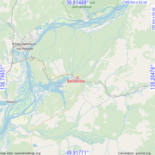 Selikhino on map