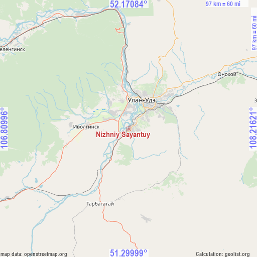 Nizhniy Sayantuy on map