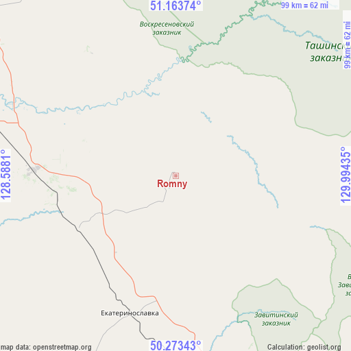 Romny on map