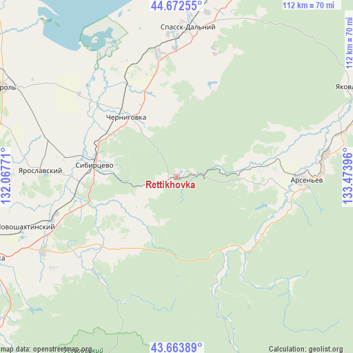 Rettikhovka on map