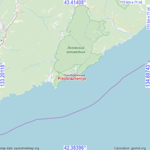 Preobrazheniye on map